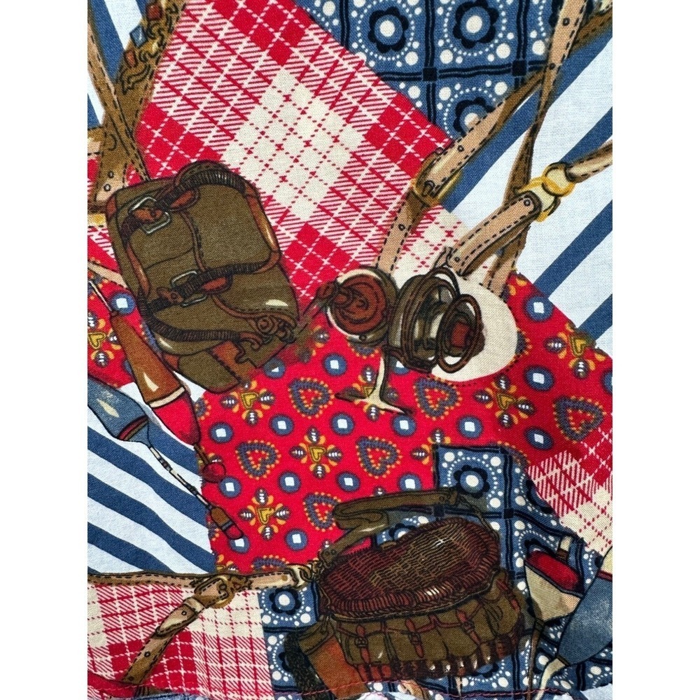 Vintage Orvis Womens 16 Fly Fishing Novelty Print Cotton Shirt Made in USA - Picture 9 of 11